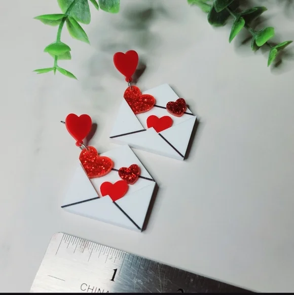 👋 Love Letter Earrings | Laser-Cut Fun Romantic Earrings | Mix And Match 3/$20 - Picture 3 of 7